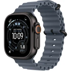 Apple Watch Ultra 3 GPS + Cellular, 49mm Black Titanium Case with Anchor Blue Ocean Band